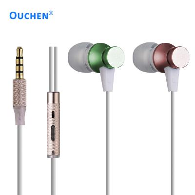 China In-ear Metal 3.5mm Jack In Ear Mini Wire Earphone With Microphone Colorful Earpiece for sale