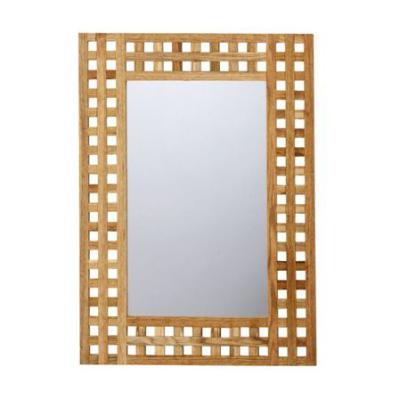 China Hot Selling Bright Durable Natrual Solid Wood Bathroom Wall Mounted Mirror For Decoration for sale