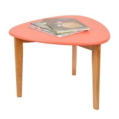 China Solid Wood Oak Side Table (Other) Best Seller New Nordic Adjustable Durable Design With Red MDF Top for sale