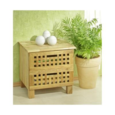 China Modern hot sale durable spacious multifunctional solid wood nightstand with 2 drawers for sale