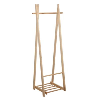 China Hot Selling Durable Easy Assembled Solid Pine Wood Coat Rack Free Standing Wooden Coat Rack Shelf Convertible for sale