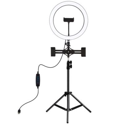 China Fashion PULUZ 11.8 Inch 30cm Tripod Mount Double Phone LED Ring Vlogging Video Light Live Broadcast Light Kits Outer Diameter 260mm 1.1m. inside diameter 210mm for sale