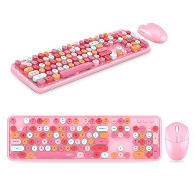 China Fashion Standard Design Cute Round Key For Tablet Wireless Notebook Girls Universal BT Mouse Keyboards for sale