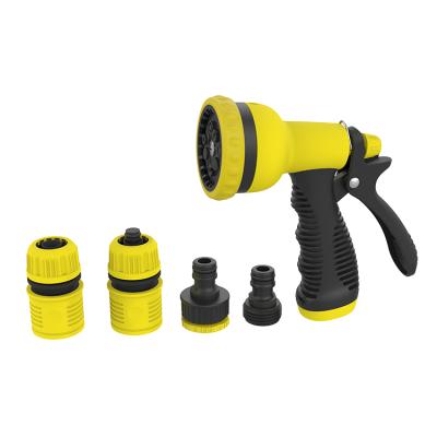 China Flow Controls Variable Adjustable Portable High Quality Spray Gun Water Sprayer Garden Hose Nozzle Plastic Nozzle Set for sale