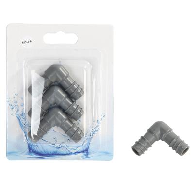 China Eco Friendly Plastic Material Irrigation Fittings Drip Strip Fittings X3pcs L-joint 1/2 For Farm Watering for sale