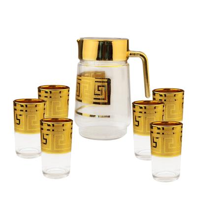 China Drinkware Home Teapot Gold Glass Set for sale