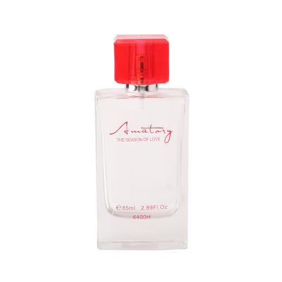 China Personal Care 85ml Rectangular Colorless Transparent Glass Perfume Bottle for sale