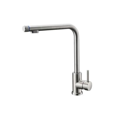 China New 3 Way Faucet High Style Brushed Deck Mounted 304 Stainless Steel 3 Way Water Filter Kitchen Faucet for sale