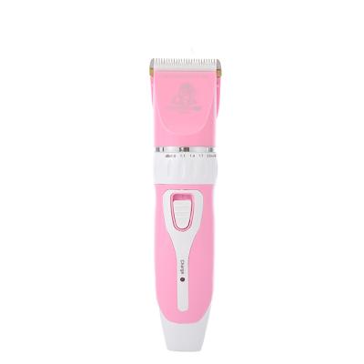 China Viable Pink Pet Clipper Set Cordless Low Noise Electric Dog Cat Hair Clipper Comb Scissors Trimmer for sale