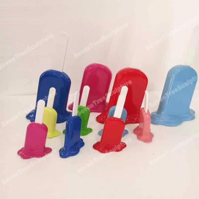 China Wholesale China Factory Pop Art Sculpture High Quality Resin Fiberglass Small Ice Cream Statue On Sale for sale