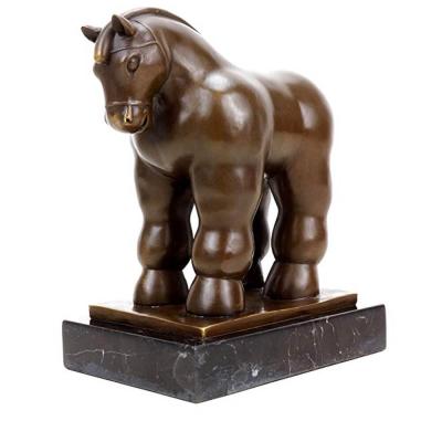 China China Customize Famous Art Outdoor Decoration Bronze Fat Horse Sculpture For Plaza for sale