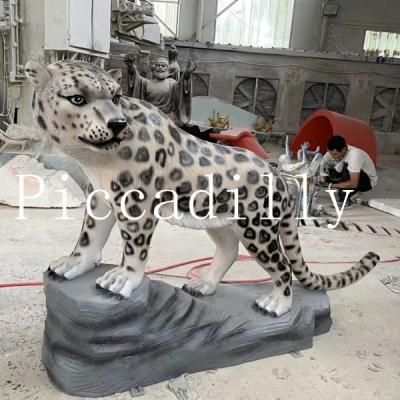 China China Customized Animal Sculpture Fiberglass Resin Leopard Sculpture For Sale for sale