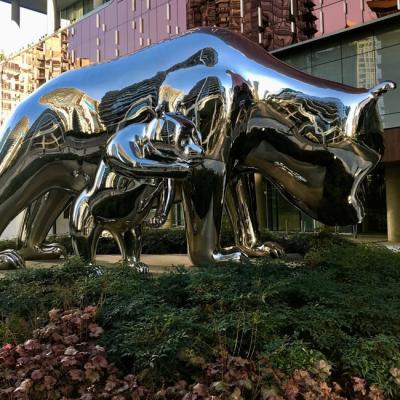 China High Polished China Garden / Yard Decoration Bear Large Stainless Steel Sculptures For Sale for sale