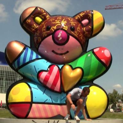 China China Outdoor Garden Decoration Color Fiberglass Bear Sculpture For Sale for sale