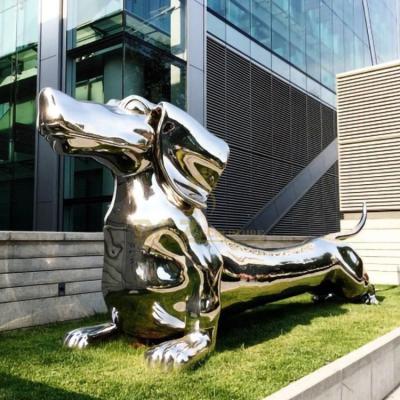 China China outdoor art deco geometric dog sculpture liar stainless steel for sale for sale