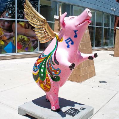 China China Factory Price Wholesale Fiberglass Pig Painting Statue for sale