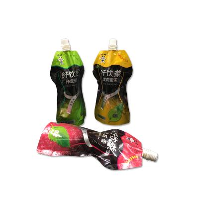 China Recyclable Custom Stand Up Liquid Plastic Juice Spout Pouch With Cap for sale