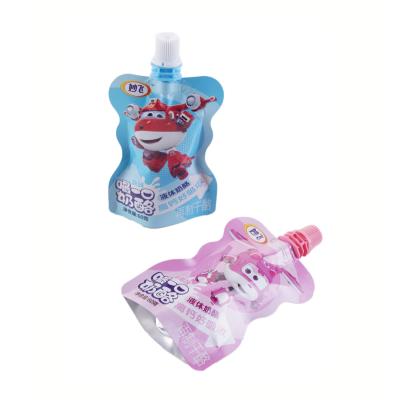 China Recyclable Bottle Shape Stand Up Pouch With Spout for sale