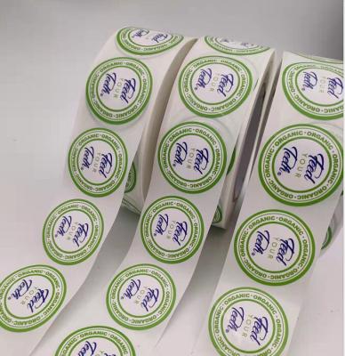 China Waterproof Round Stickers With Glossy Lamination Vinyl Label For Bottle Lid Food Stickers for sale