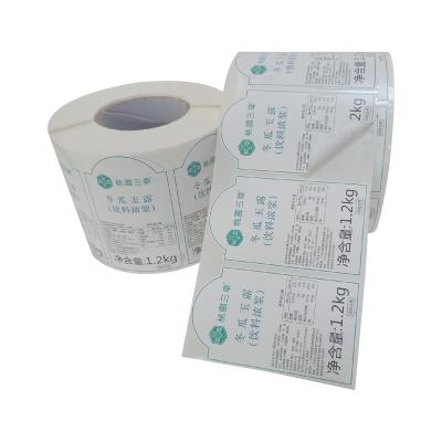 China Waterproof Cheap Custom Label Printing Machine Packing Roll Sticker With Hot Sale for sale