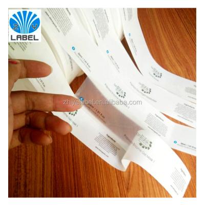 China Waterproof Clear Label Transparent Sticker Roll Sticker PE Material BOPP Label for sale