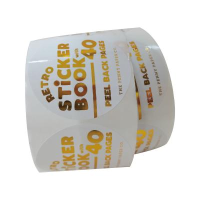 China Factory Waterproof Custom Logo Paper Label Adhesive Gold Foil Paper Stickers for sale