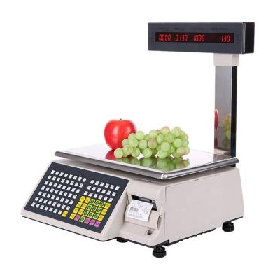 China 30kgs Supermarket Cash Register Printing Barcode Electronic Digital Scale 15kgs Price Weighing Balance Label Scale with Printer 15kg (3kg optional for sale