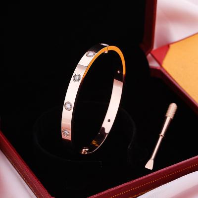 China CLASSIC 18K Rose Gold Plated Stainless Steel Lovers Bracelet Screwdriver Lovers Bracelet for sale