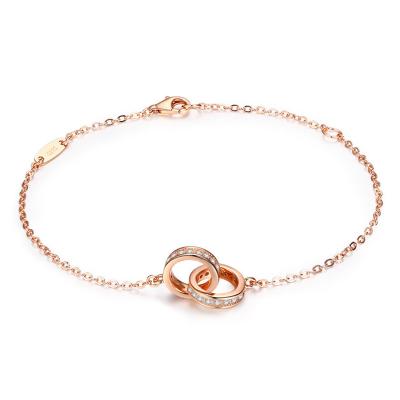 China Hot sale cute bracelet double ring bracelet women rose gold simple personality wild wholesale for sale