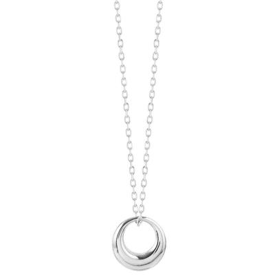 China CLASSIC 925 Geometric Circle Pendant Necklace Silver Plated Female Simple Chain Design for sale