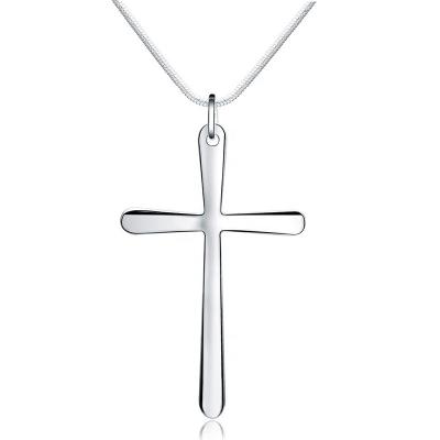 China CLASSIC Jewelry Factory Wholesale Fashion Platinum Plated Cross Pendant Necklace for sale