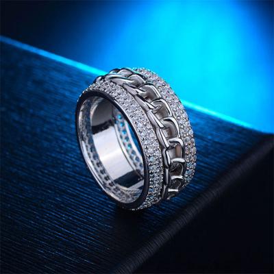 China Hip Hop Direct Selling Men's Ring Fashion Ring Hip Hop Style Rotating Hot Chain Wholesale for sale