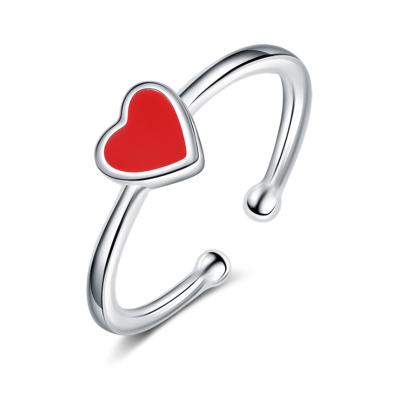 China Other Love Rings Europe Style Romantic Heart Rings For Woman Opening Ring Jewelry for sale