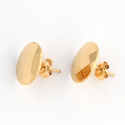 China Best Selling Classic Round 316L Stainless Steel Cute Round Stud Earrings Classic Gold Charms Trendy Jewelry for sale