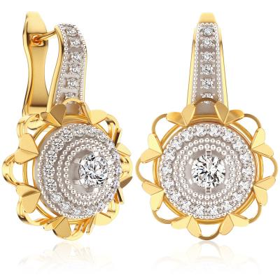 China European Hot Selling Hiphop Fashion Hip Hop Micro Pave Jewelry Cubic Zircon Iced Out Stud Earrings For Girls for sale