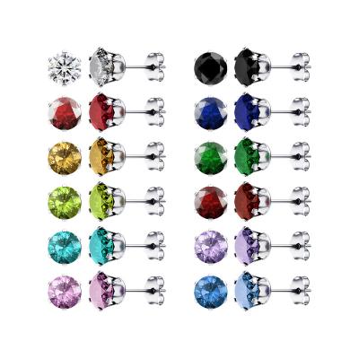 China Classic Fashion Tasty Zircon Rhinestone Colored Multicolor Micro Stone Stud Earrings for sale