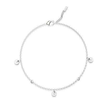 China Classic Circle Minimalist Personalized Silver Plated Metal Link Chain Girls Jewelry Wholesaler Bracelet for sale