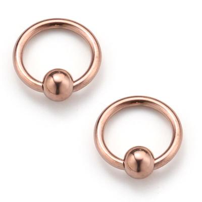 China Factory Price Classic Circle Rose Gold Stainless Steel Surgical Earrings Wholesale Nose Circle for sale