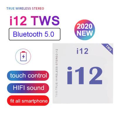 China In-ear shipping cost to USA for 500pcs TWS 5.0 Earbuds i12 wireless tws earbuds with charger box for sale