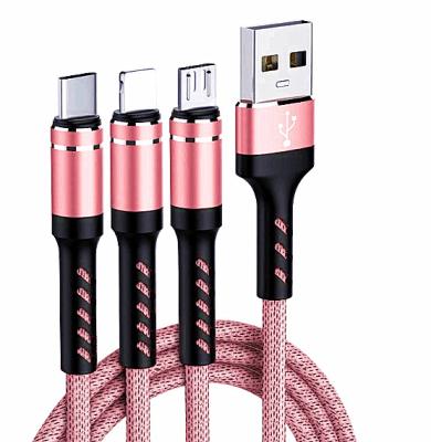 China Multifunction MP3 / MP4 Player Charging Cable 3 In 1 USB Cable 1.2m For Mobile Phone for sale