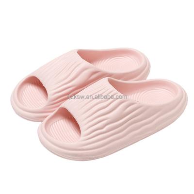 China Fashion Trend Hot sales Special stripe design thick platform High flexible Eva Soft Sole Womens & Lady Slide Sandal slipper shoes for sale