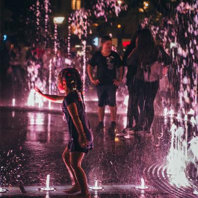 China Modern Stainless Steel RGB Led Fountains Light Outdoor Garden Playground Interactive Floor Fountain for sale