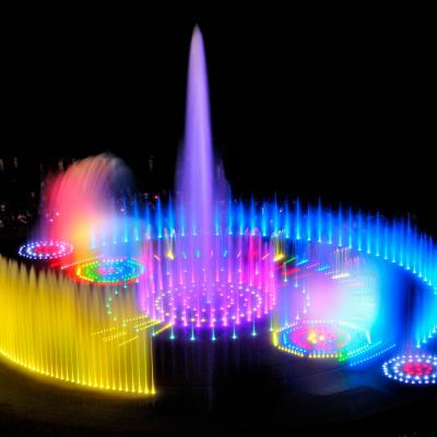 China Modern Outdoor Magic RGB Led Light Stainless Steel Music Fountain Plaza Water Fountain Laser Show for sale