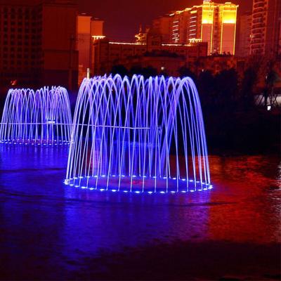 China Modern Parabolic Shapes Sprinkles RGB LED Outdoor Light Jets Water Fountain Laminar Jumping Overflow Fountain for sale