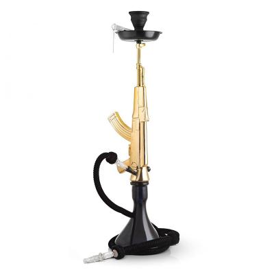 China Stainlees Steel Pipe With Brass AK AK47 Hoses New Design Gold Fit Washable Egyptian Shisha Hookah High Quality Hookah for sale