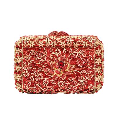 China Fashion Chaliwini Flower Green Rhinestone Swaraviski Crystal Clutch Women Evening Bags for sale