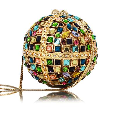 China Fashion \ Comfortable \ Durable Chaliwini New Multicolor Ball Shape Crystal Clutch Wedding Bags For Ladies for sale