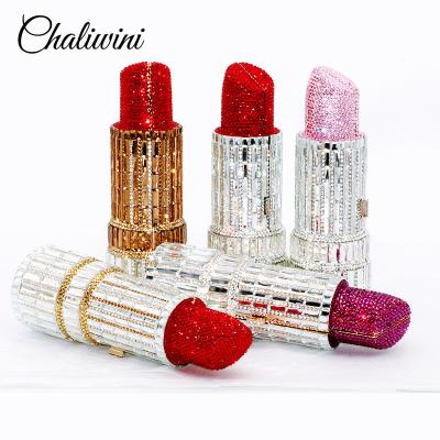 China Fashion Red Lipstick Seductresses Clutches Luxury Designer Wallet Crystal Clutches Shoulder Bag Bridal Purse Women Evening Clutch Bag for sale