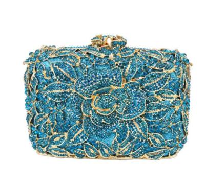 China Lady Red Diamond Wallet Banquet Girl Pattern Flower Beaded Clutches Bags Crystal Party Prom Shoulder Bag Women's Minaudiere Handbags for sale