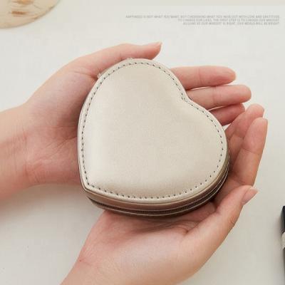 China Valentine Gift Heart Shape Travel Small Organizer Portable Jewelry Box for sale